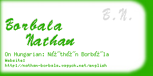 borbala nathan business card